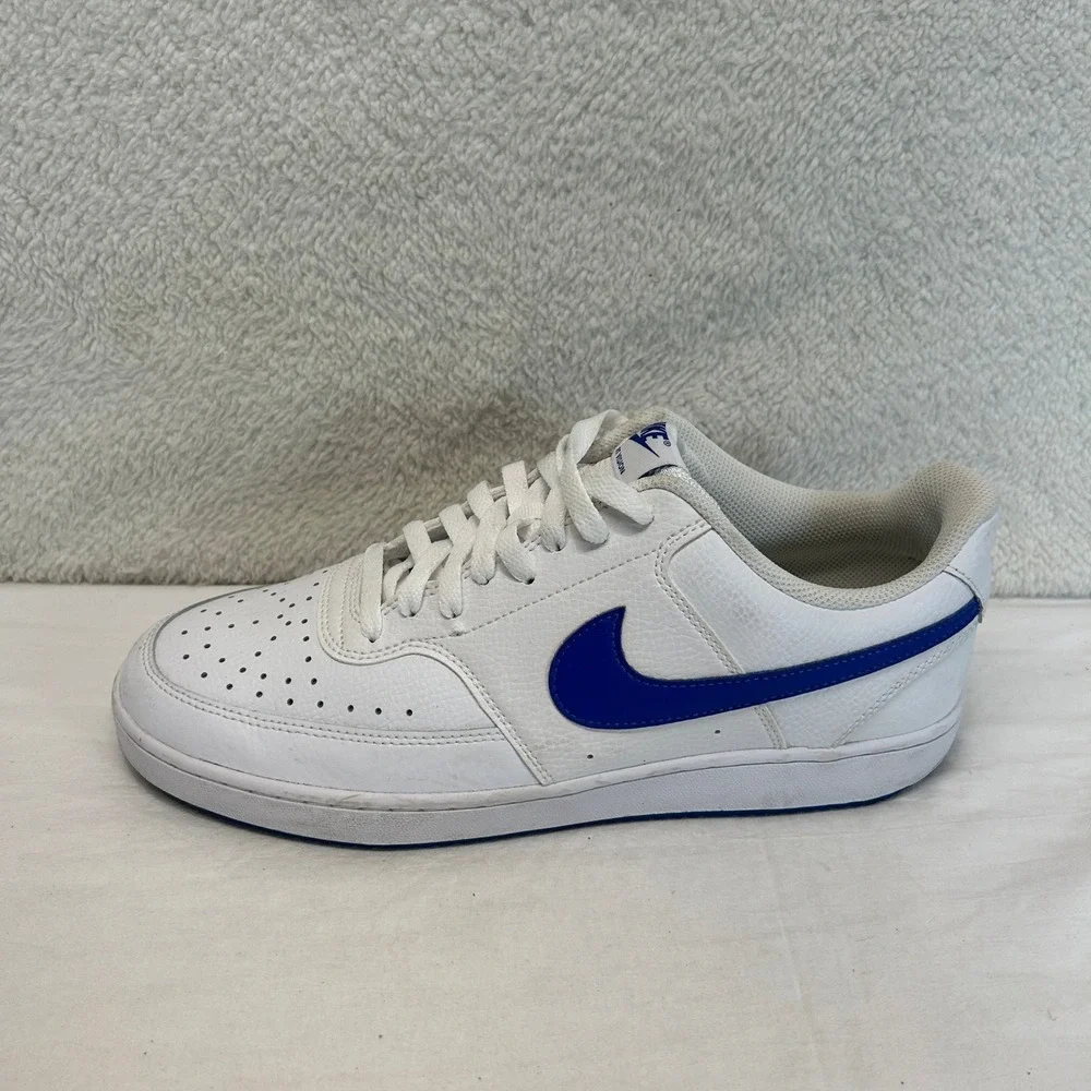 Nike Court Vision Low Mens Shoes White Game Royal Blue Sneaker Size 10.5